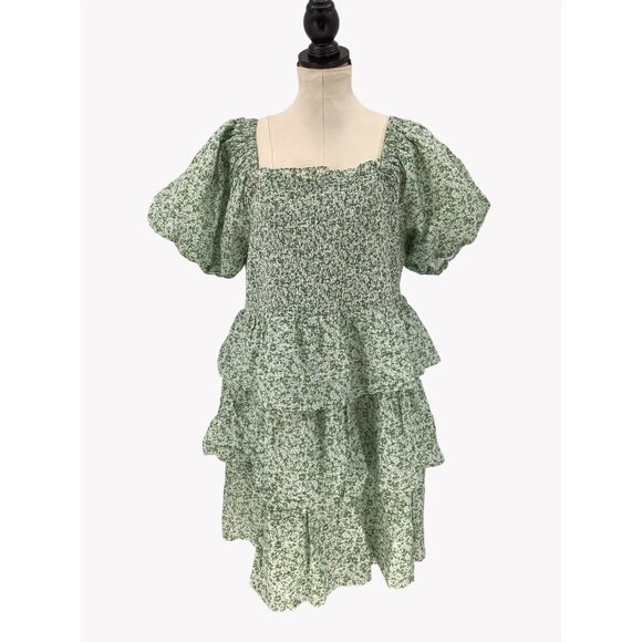 NMT English Factory Green Floral Tiered Smocked Dress 2XL - Picture 5 of 14